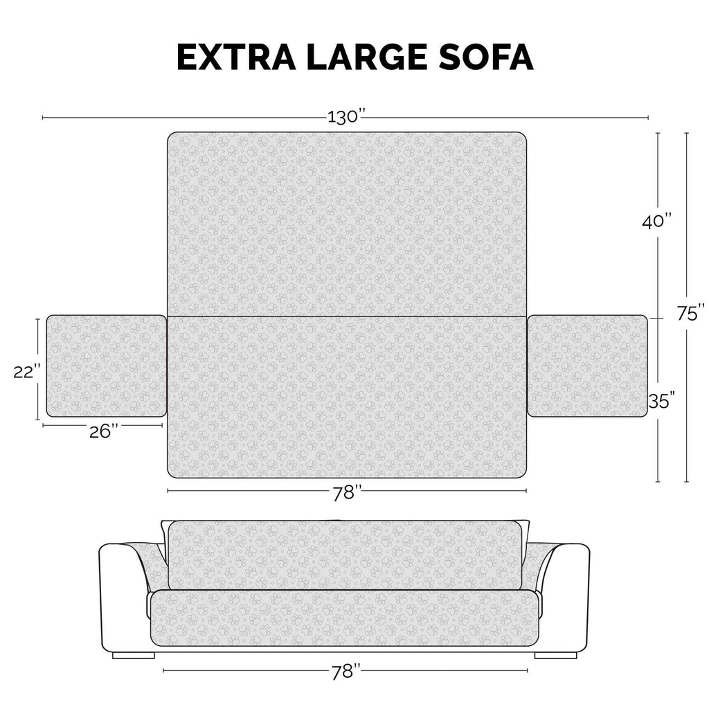 Non-Skid Back Waterproof Furniture Protector: Loveseat / Gray
