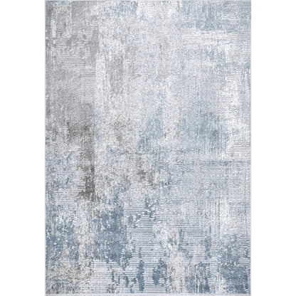 Alice Abstract Waterfall Area Rug: Blue / Rectangle / 5' x 8'