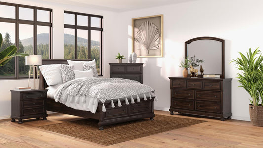 Prescott Cherry Storage Queen Sleigh Bedroom Set
