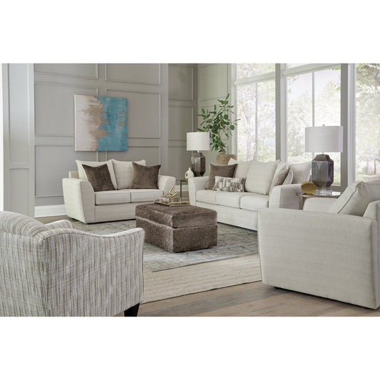 Winslow Linen and Brown Sofa and Loveseat