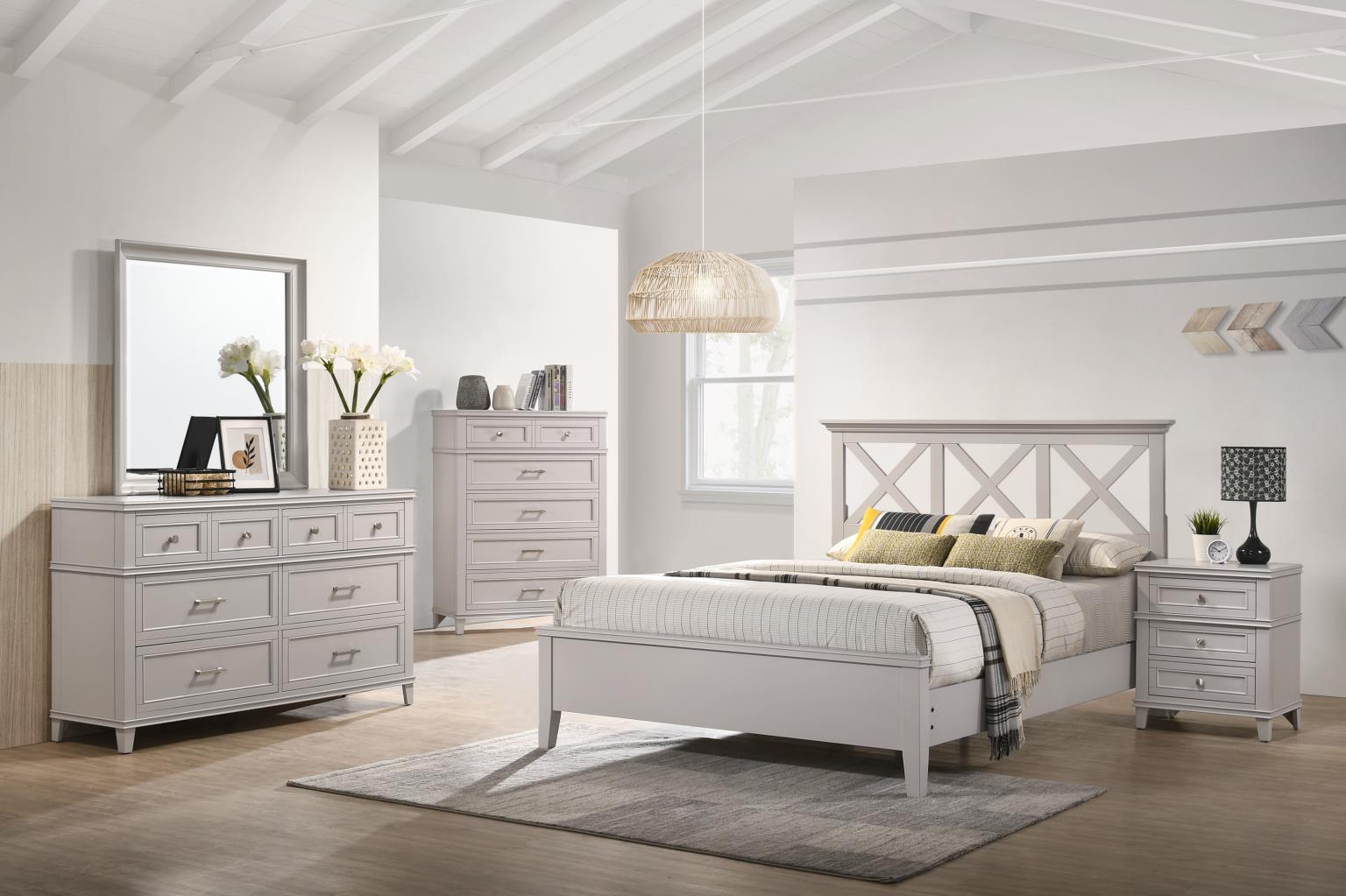 Nova X Design Cement Gray Queen Size Bedroom Set
