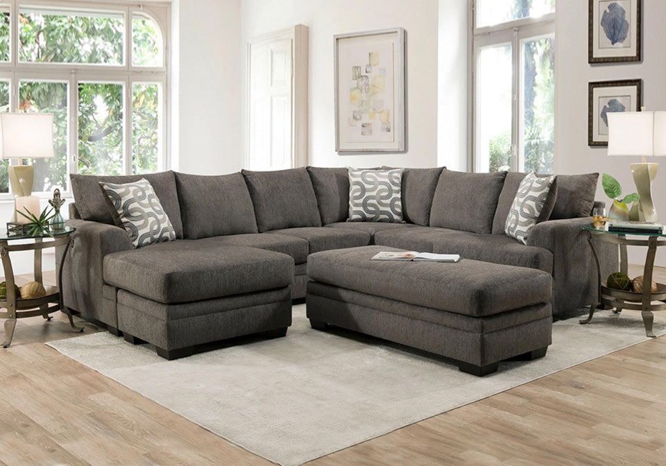 Bailey Charcoal Reversible Chaise Sectional