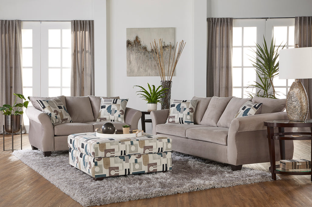 Josie Platinum Sofa and Loveseat