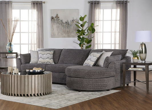 Shadow Gray Rounded Chaise Sectional