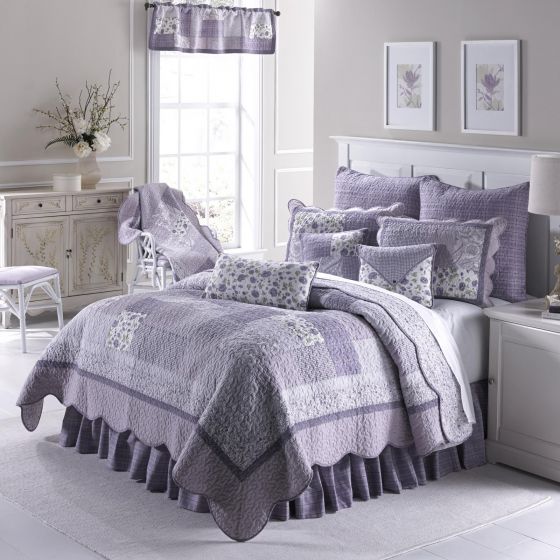 Lavender Rose 6 Pc. Cotton Quilted Queen Size Bedding Collection