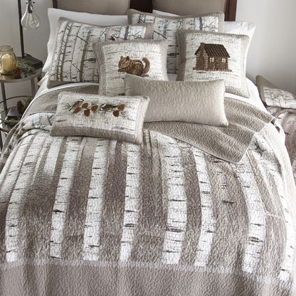 Birch Forest King Size 3 pc. Cotton Quilted Bedding Set