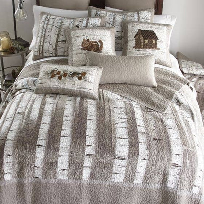 Birch Forest Cotton Quilted Bedding: King Sham