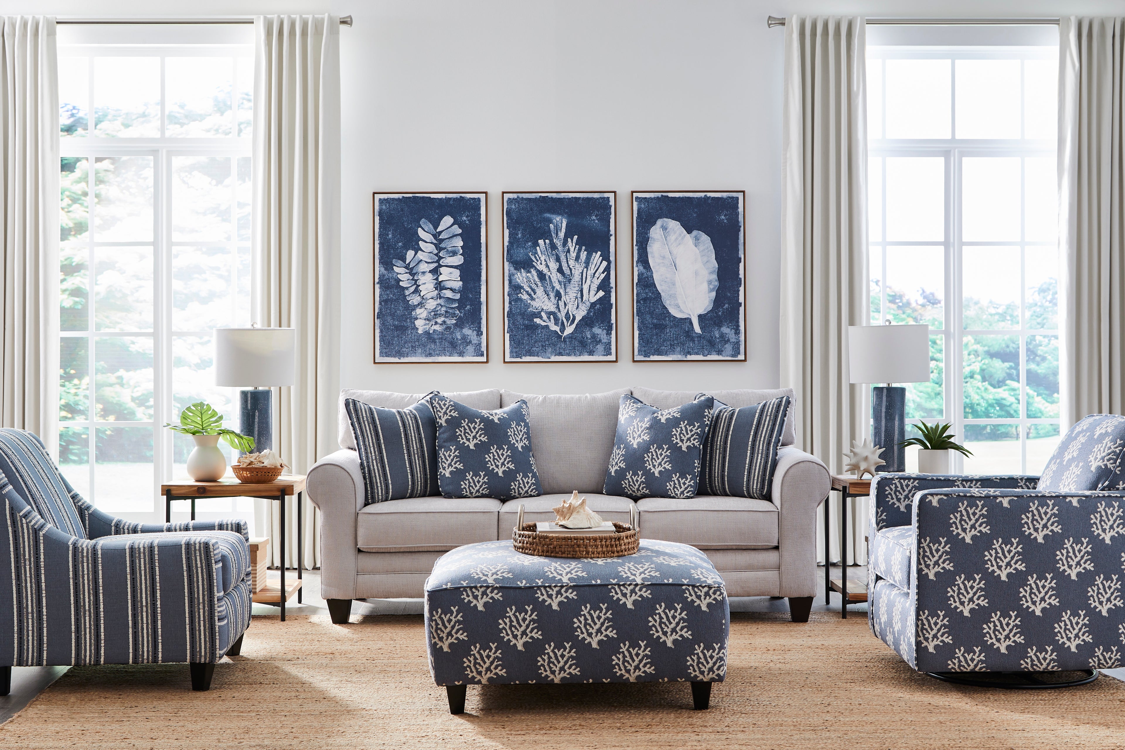 Coral Sand Sofa and Loveseat