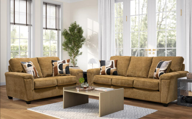 Behold Vortex Camel Sofa and Loveseat