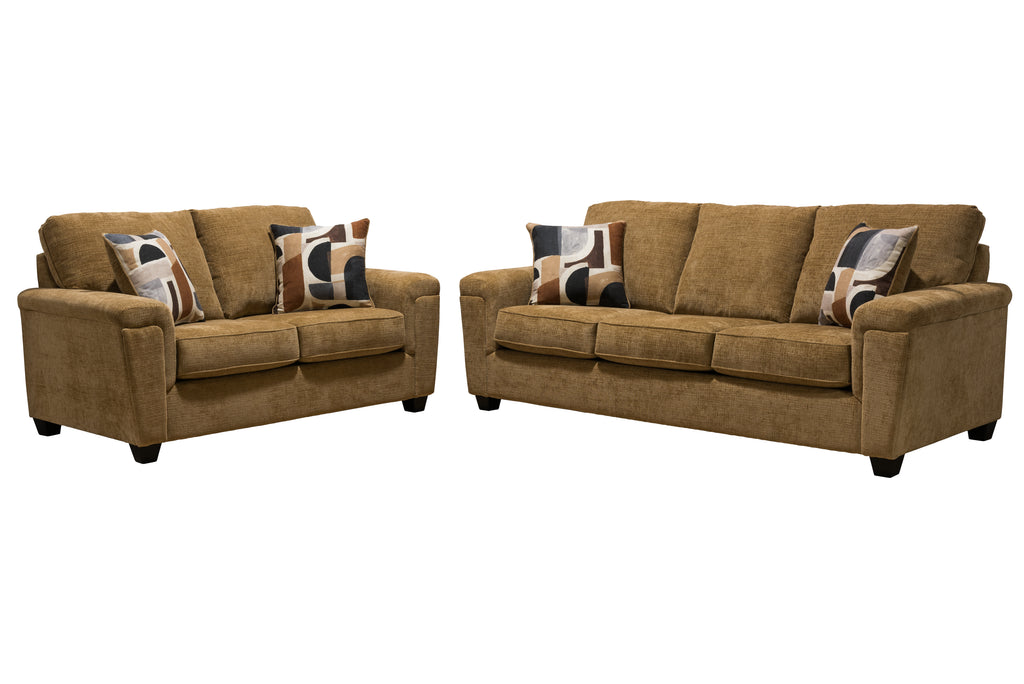 Behold Vortex Camel Sofa and Loveseat