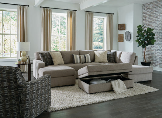 Bri Pewter Double Chaise Sectional