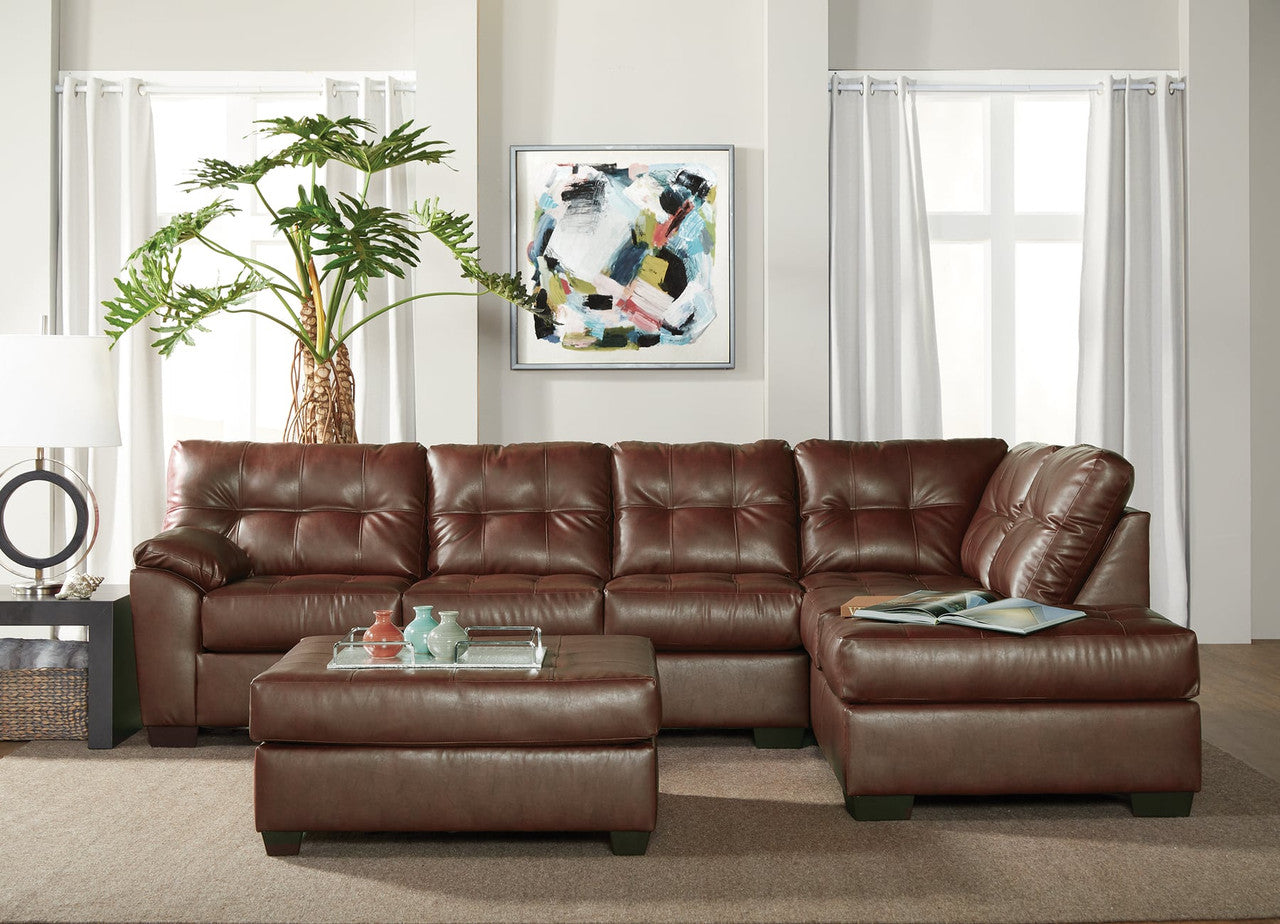 San Marino Hazelnut Brown tufted Sectional