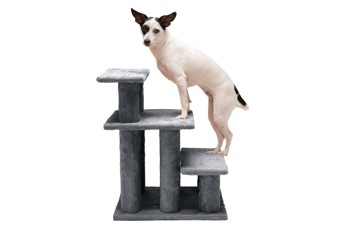 Steady Paws 3-Step and 4-Step Pet Stairs: 4-Step / Gray