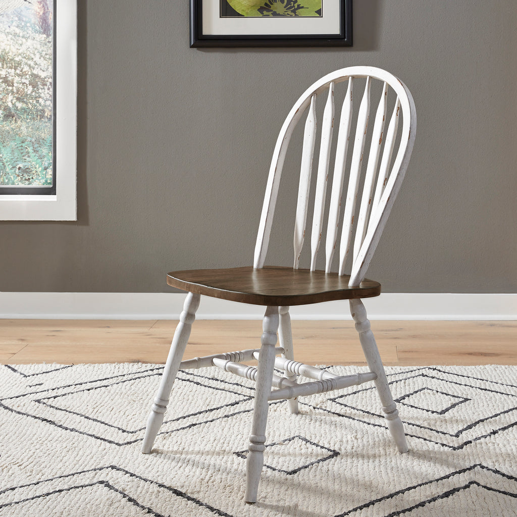 Liberty Carolina Crossing White Butterfly Dining Table and Four Windsor Chairs