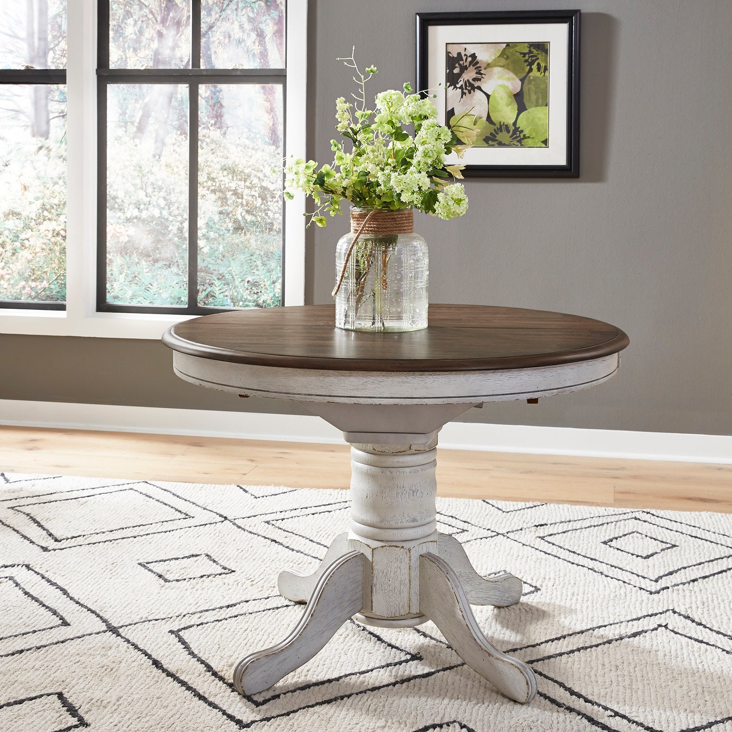 Liberty Carolina Crossing White Butterfly Dining Table and Four Windsor Chairs