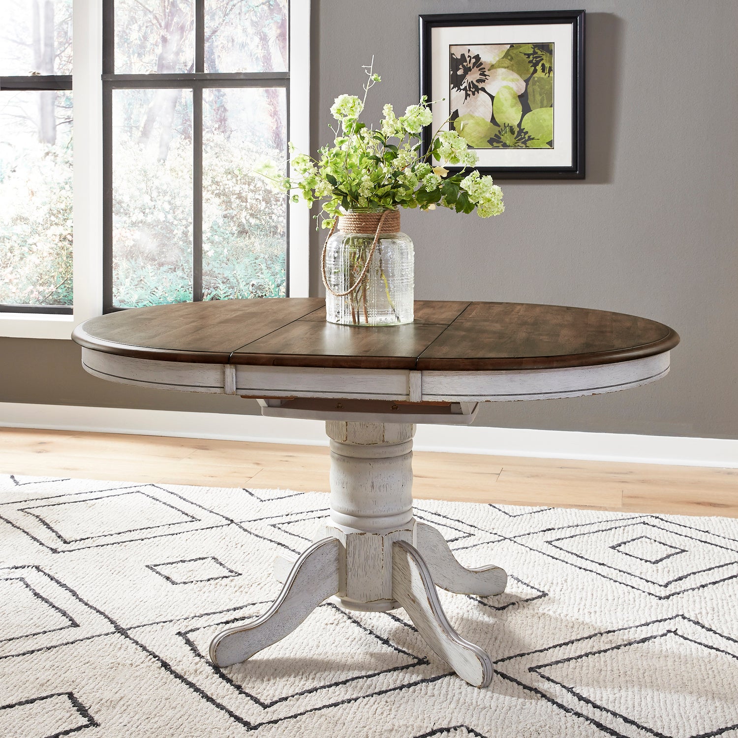 Liberty Carolina Crossing White Butterfly Dining Table and Four Windsor Chairs
