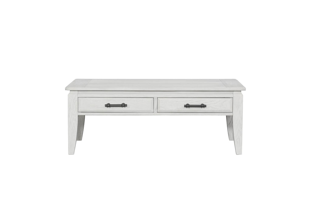 Elm Wood Whitewash Coffee Table and Two End Table Set