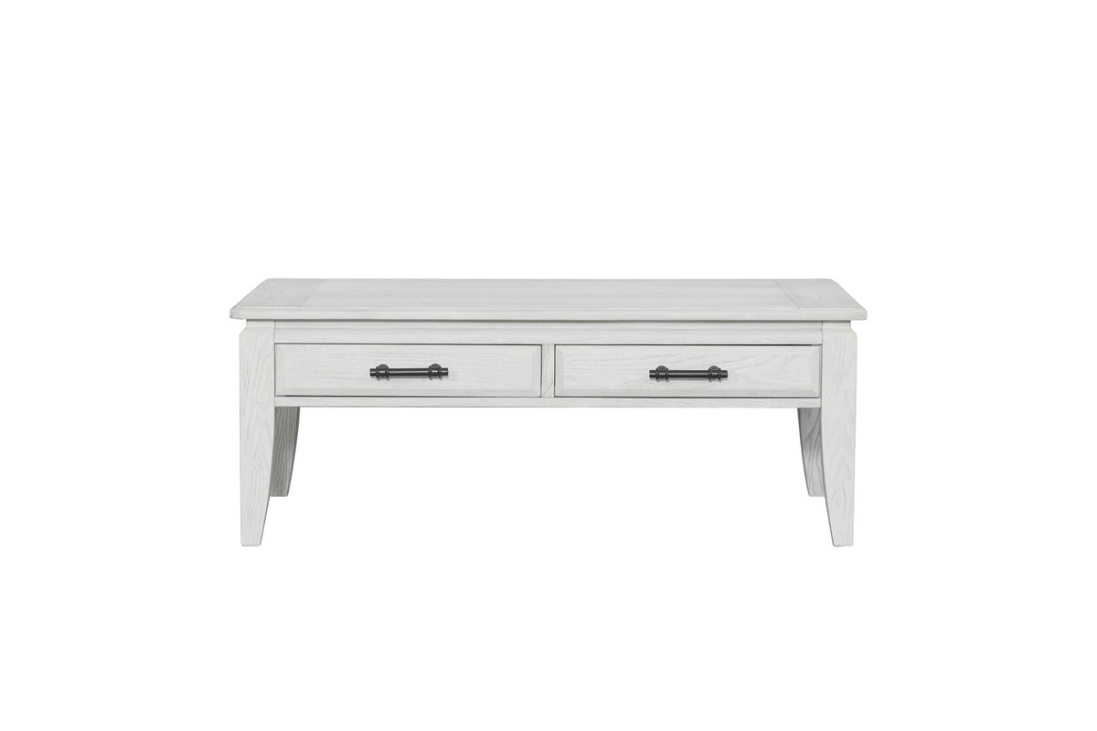 Elm Wood Whitewash Coffee Table and Two End Table Set