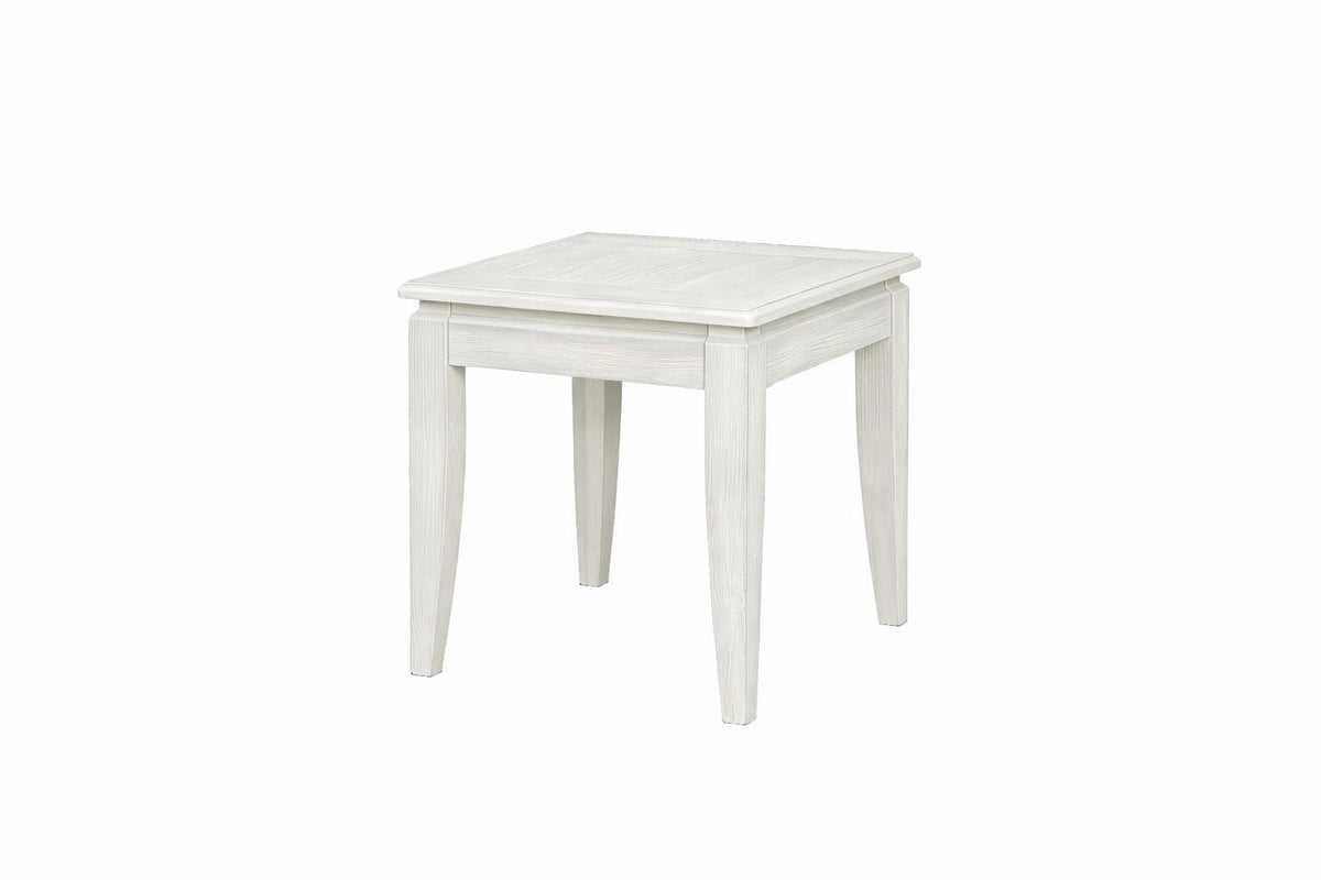 Elm Wood Whitewash Coffee Table and Two End Table Set