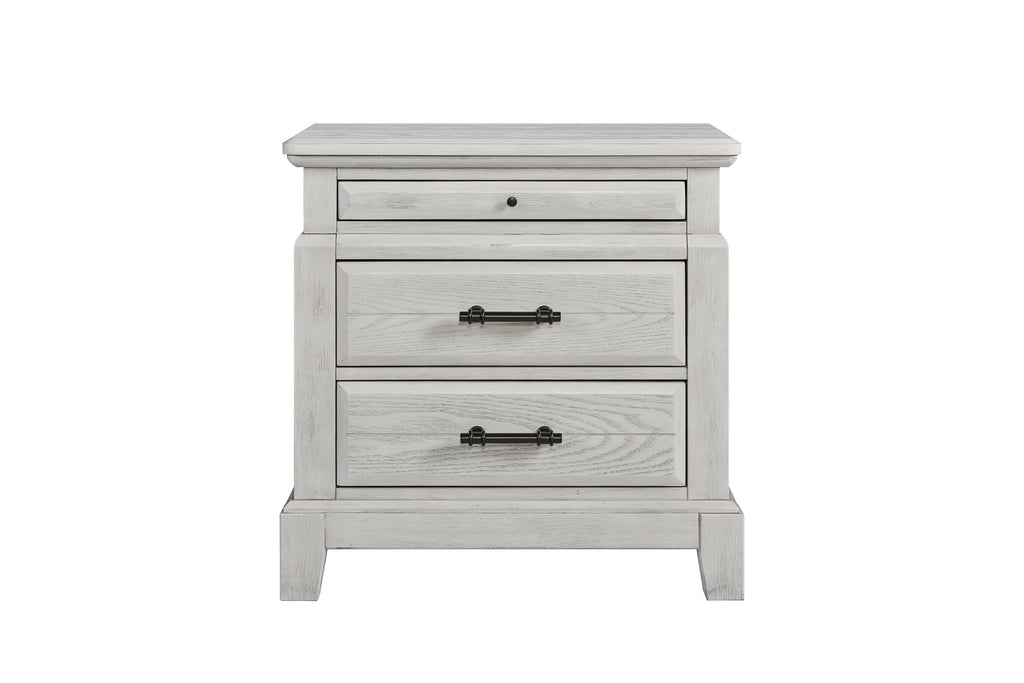 Farmhouse Bellamy Lane Whitewash Queen Size Bedroom Set