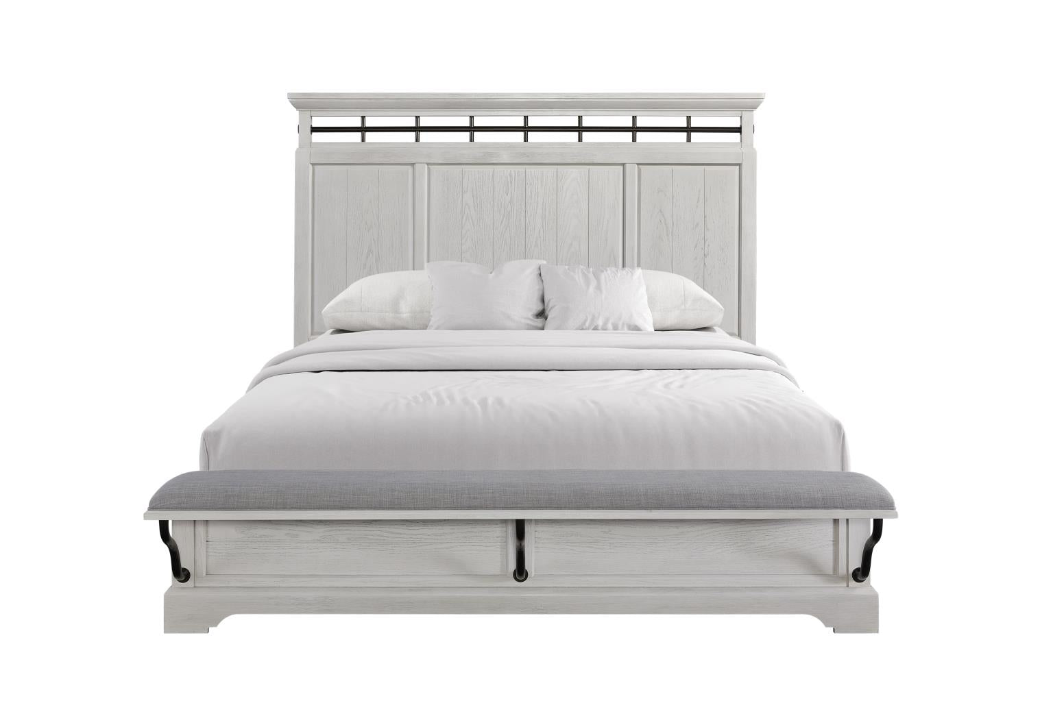 Farmhouse Bellamy Lane Whitewash King Bedroom Set