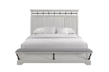 Farmhouse Bellamy Lane Whitewash Queen Size Bedroom Set
