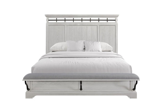 Farmhouse Bellamy Lane Whitewash Queen Size Bedroom Set
