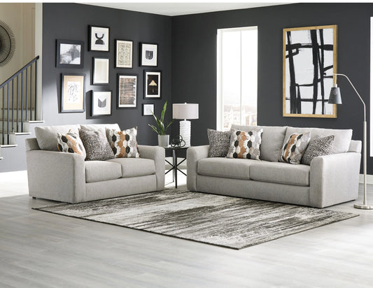 Delft Nickel Lounge Sofa and Loveseat