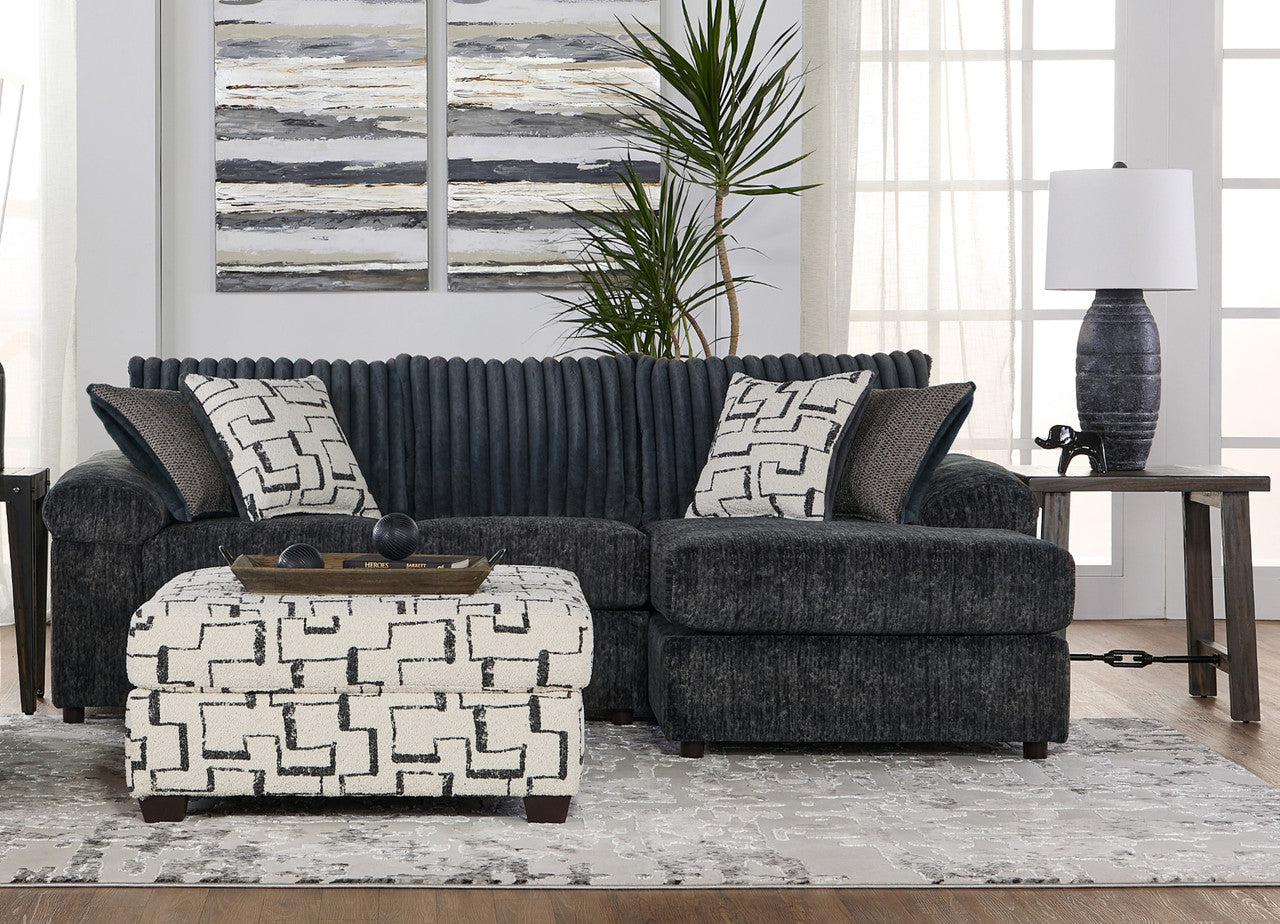Charcoal Teddy Bear Chaise Sectional