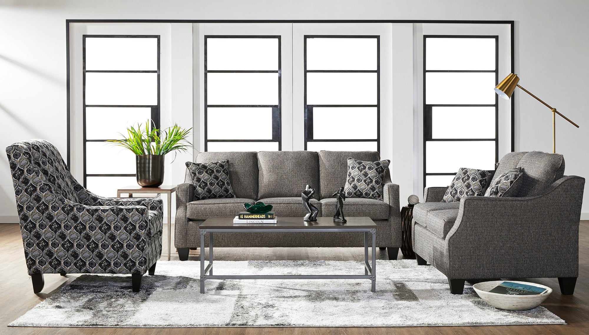 Blackout Ash Sofa and Loveseat