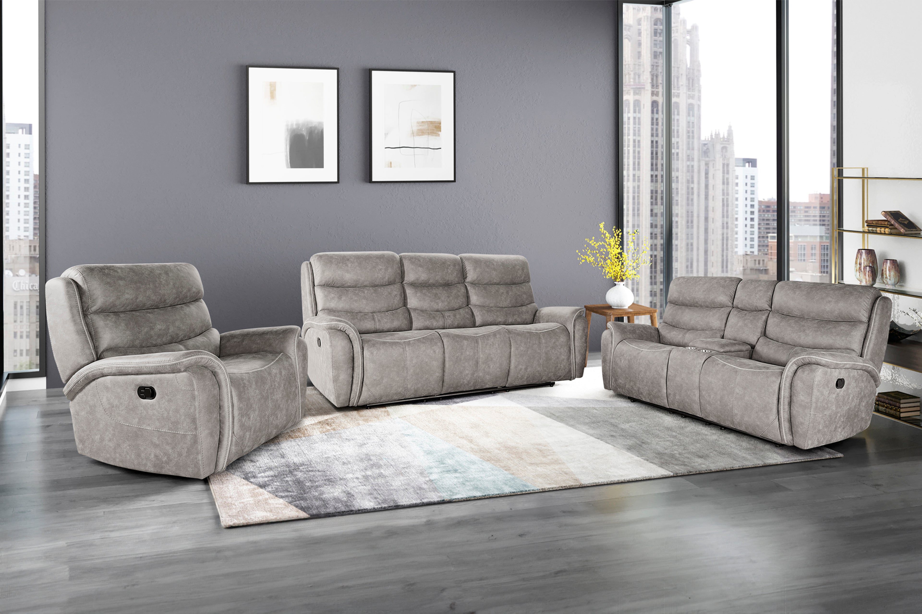 Kamari Gray Reclining Sofa and Loveseat