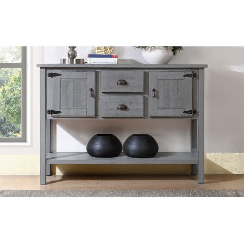 Solid Wood Antique Gray Sideboard Console Table