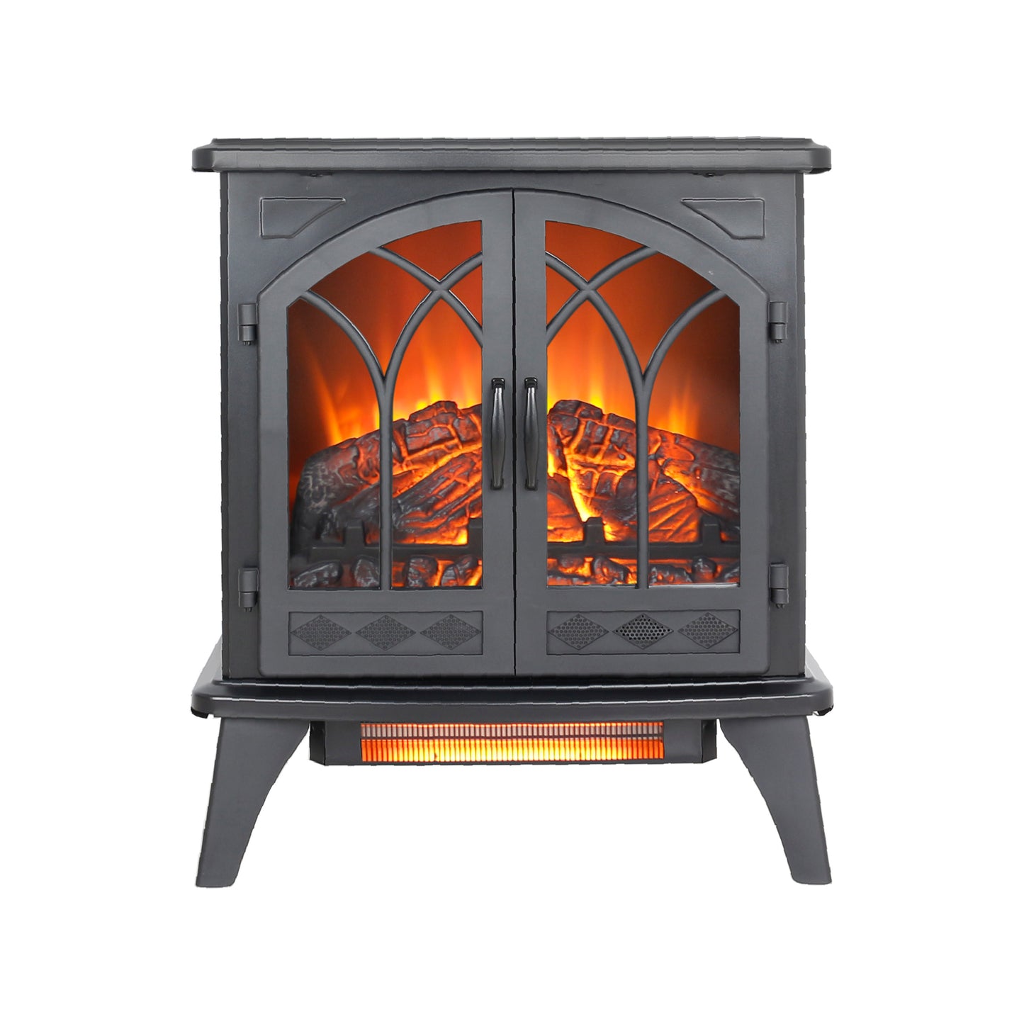 24 inch 3D  Flame Electric Infrared Quartz Fireplace Stove with remote control