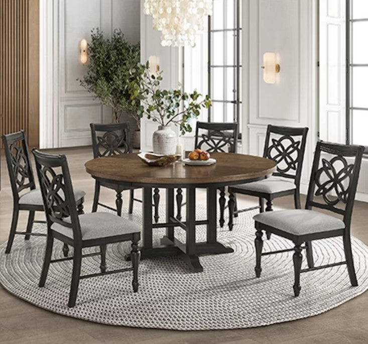 Hilara Two Tone Round Dining Set