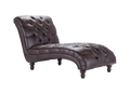 Burnished Brown Tufted Lounging Chaise