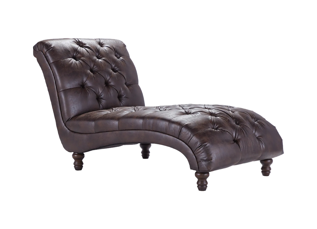 Burnished Brown Tufted Lounging Chaise