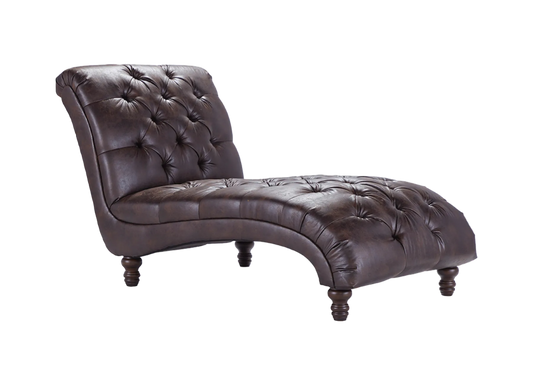 Burnished Brown Tufted Lounging Chaise