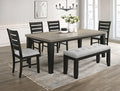 Farmhouse Plank Gray and Black Two Tone Dining Set