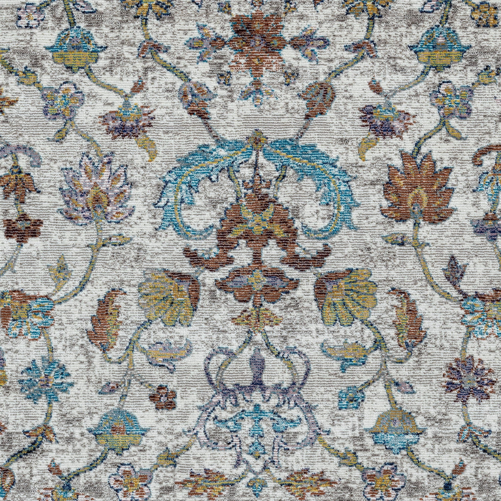 Garden Oriental Stylish Area Rug - Multi: Ivory/Blue / 5' x 8'