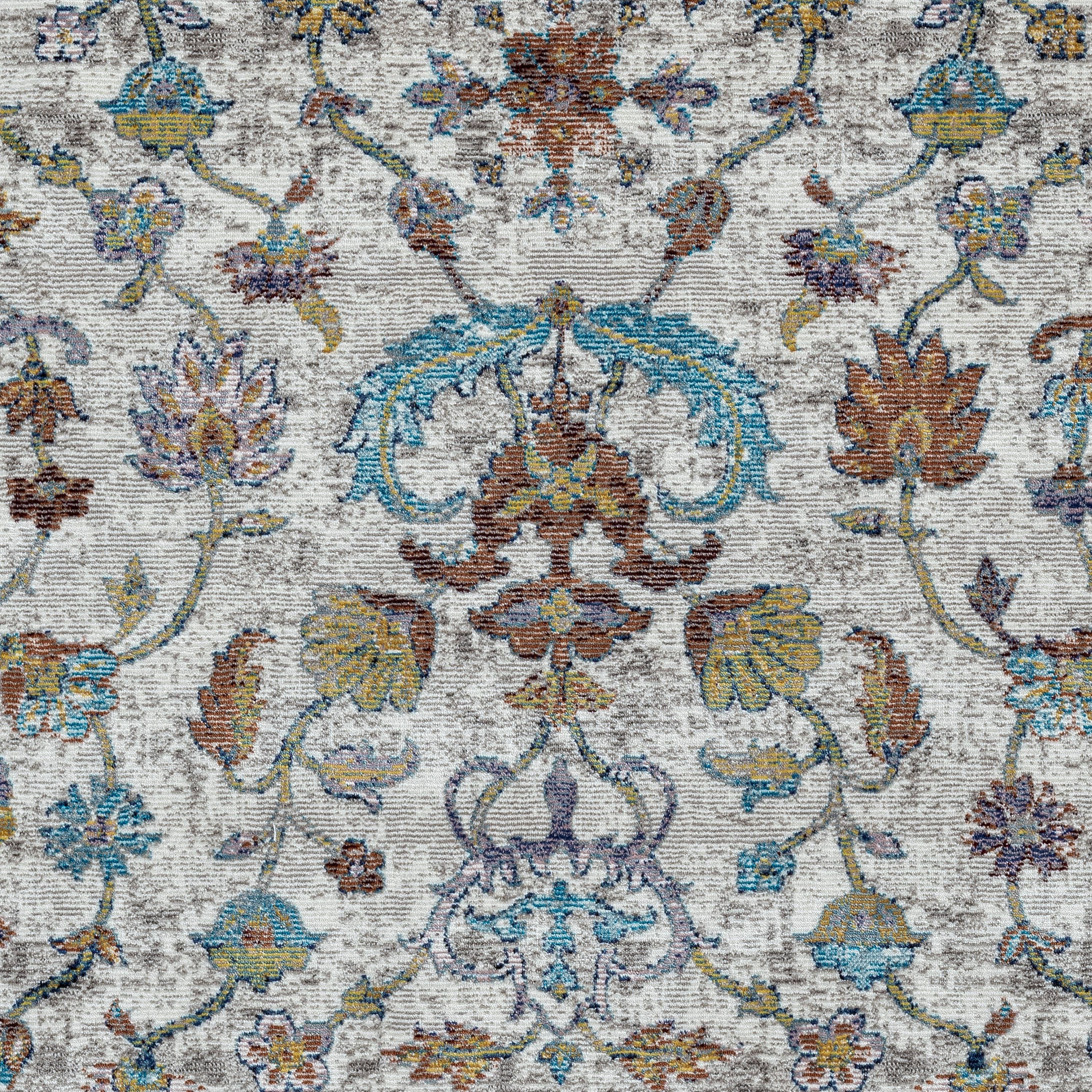 Garden Oriental Stylish Area Rug - Multi: Ivory/Blue / 5' x 8'