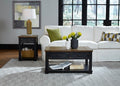 Ashland Rustic Farmhouse Black and Brown Coffee Table Set
