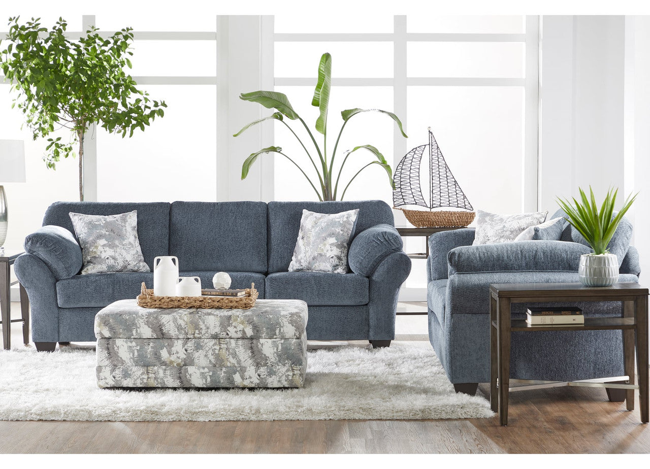 Yoga Blue Sofa and Loveseat