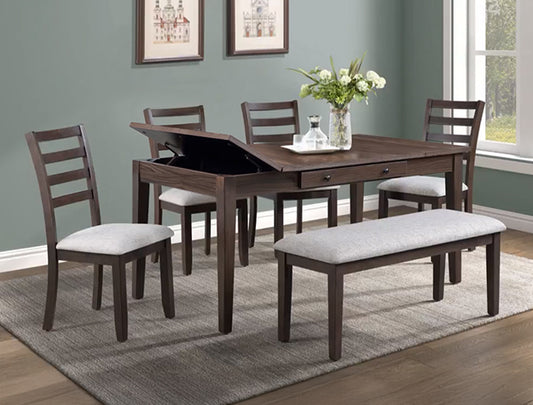 Farmhouse Drawer and Storage Ladderback Dining Set