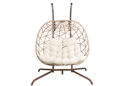 Outdoor Egg Swing Chair with Stand,Thick Cushions and Pillow