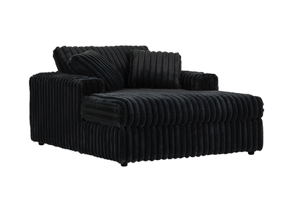 Extra Soft Teddy Bear Ebony Black Sectional