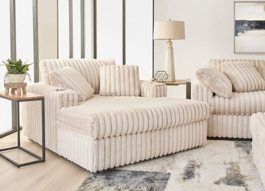 Extra Soft Teddy Bear Champagne Theater Chaise Sofa