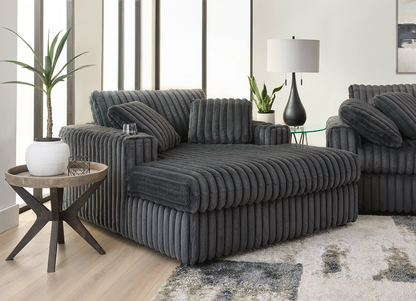 Extra Soft Teddy Bear Charcoal Gray Theater Chaise Lounge