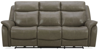 Zero Gravity Power Reclining Leather Cobblestone Sofa and Loveseat