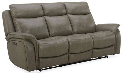 Zero Gravity Power Reclining Leather Cobblestone Sofa and Loveseat
