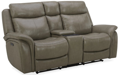 Zero Gravity Power Reclining Leather Cobblestone Sofa and Loveseat